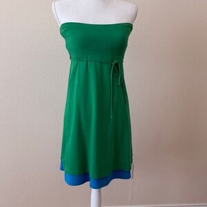 Victoria's Secret Strapless Dress in Green and Blue